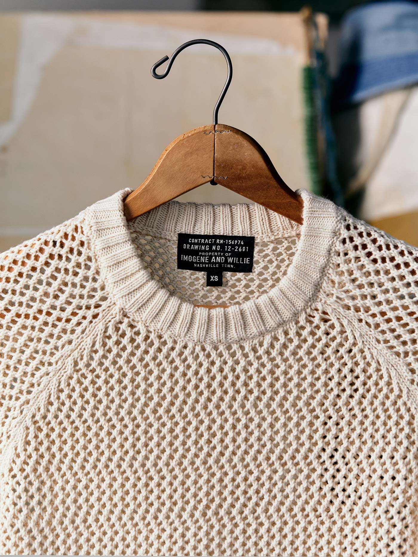 cascabel open weave sweater in natural-m – imogene + willie