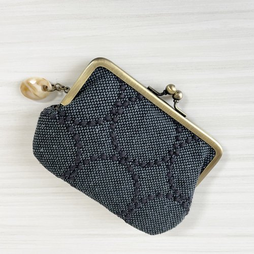 親子がま口財布 ミナペルホネン タンバリン ネイビー がま口 makopan