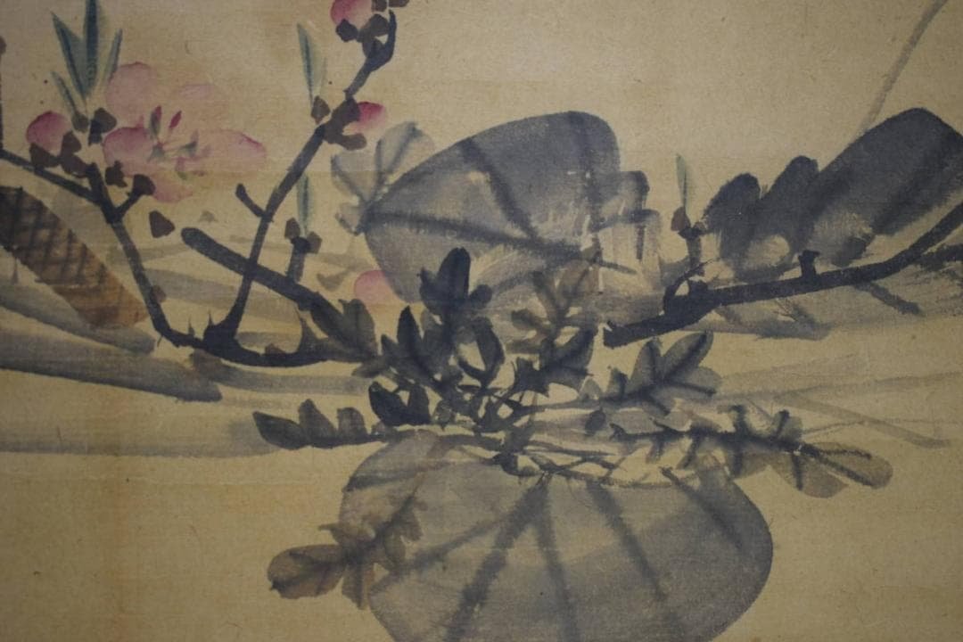 真作/藤井松林/四君子/花鳥図/横物/布袋屋掛軸HJ-669 藤井松山 苞に秋花図 | 掛軸(掛け軸)販売／表装ご依頼は掛軸いっぷく