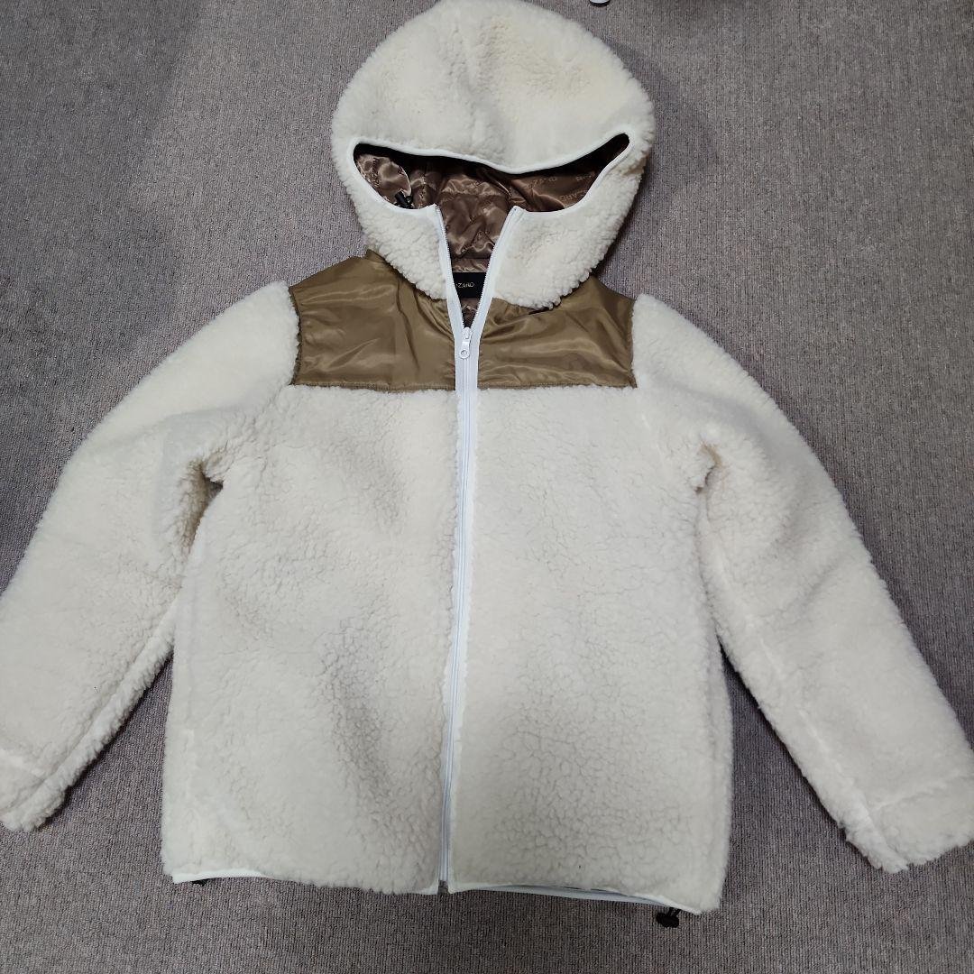 ReZARD リザード フード付きボアジャケット ヒカル　ダウン　Sサイズ リザード ReZARD Logo Printed Down Hooded Blouson （ブラック） -靴